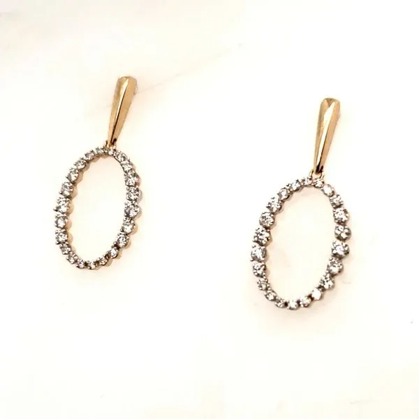 14 Karat Yellow Gold Diamond Circle Earrings Trinity Jewelers  Pittsburgh, PA