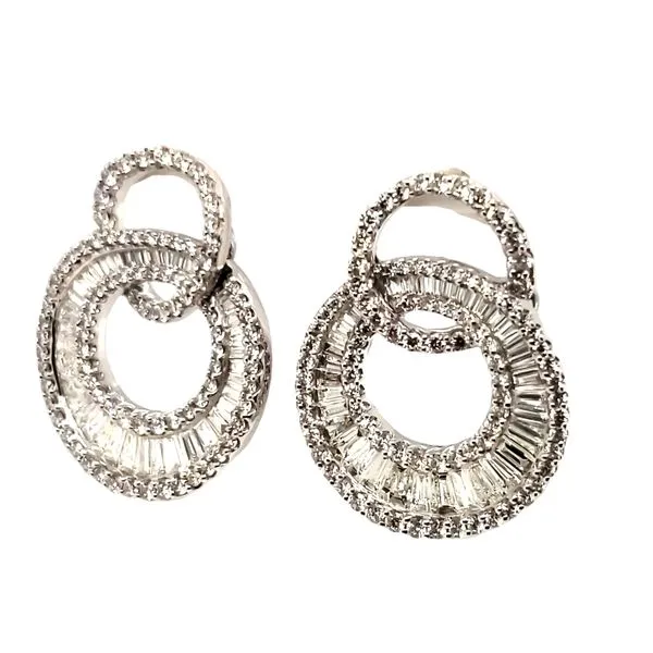 14 Karat White Gold Fancy Diamond Earrings Trinity Jewelers  Pittsburgh, PA