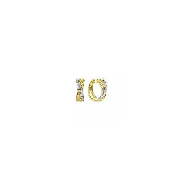 14 Karat White/Yellow Gold Diamond Hoop Earring Trinity Jewelers  Pittsburgh, PA