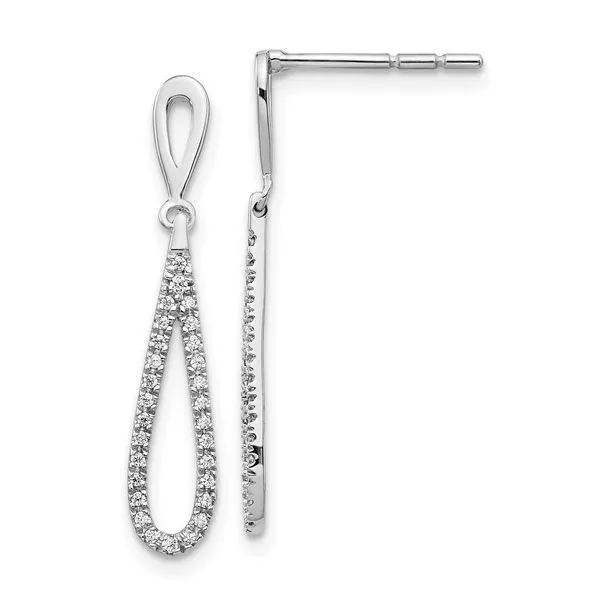 10 Karat White Gold Diamond Dangle Earrings Trinity Jewelers  Pittsburgh, PA
