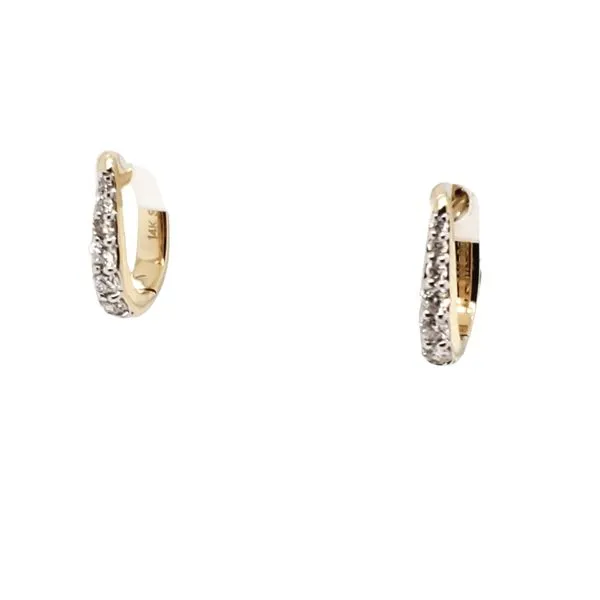 14 Karat Yellow Gold Diamond Hoop Earring Trinity Jewelers  Pittsburgh, PA