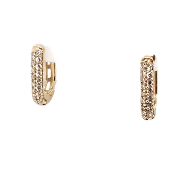 14 Karat Yellow Gold Diamond Hoop Earrings Trinity Jewelers  Pittsburgh, PA