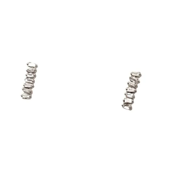14 Karat White Gold Baguette Diamond Earrings Trinity Jewelers  Pittsburgh, PA