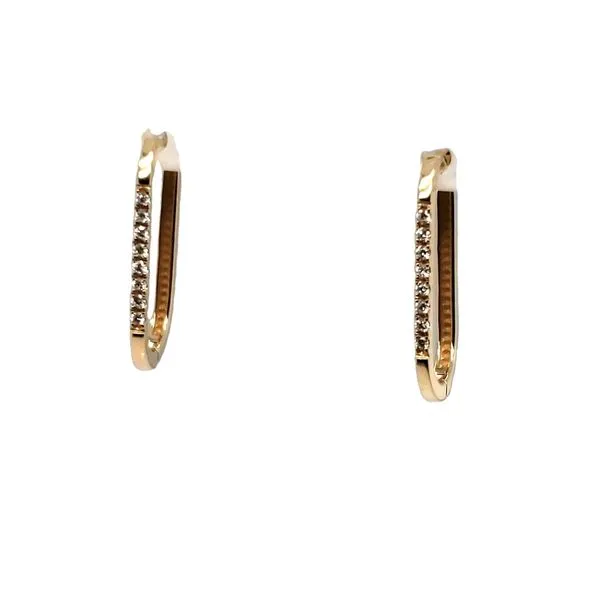 14 Karat Yellow Gold Diamond Hoop Earrings Trinity Jewelers  Pittsburgh, PA