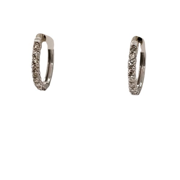 14 Karat Yellow Gold Diamond Hoop Earrings Trinity Jewelers  Pittsburgh, PA