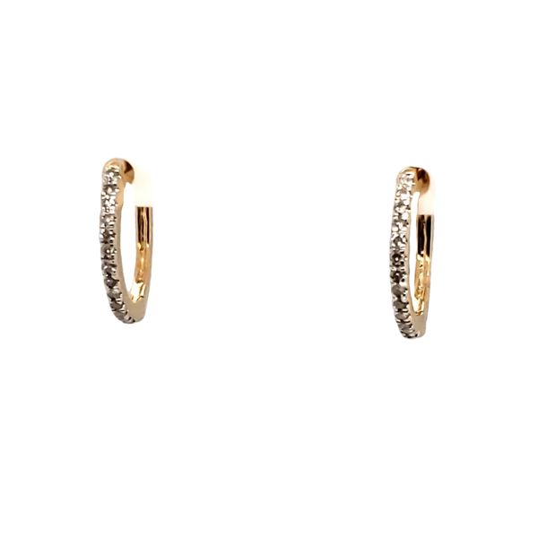 14 Karat Yellow Gold Diamond Hoop Earrings Trinity Jewelers  Pittsburgh, PA