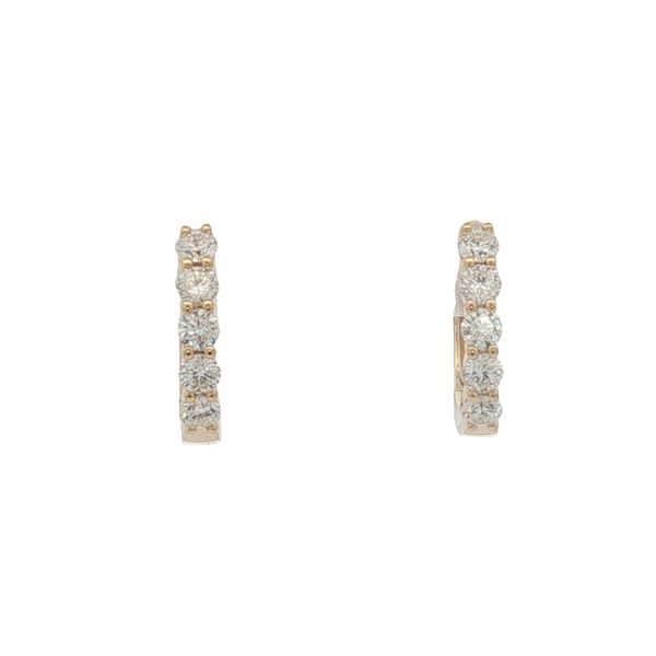 18 Karat Yellow Gold Diamond Hoop Earrings Trinity Jewelers  Pittsburgh, PA
