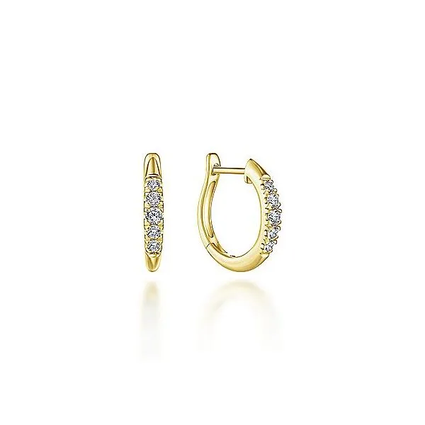 14 Karat Yellow Gold Diamond Huggie Earrings Trinity Jewelers  Pittsburgh, PA