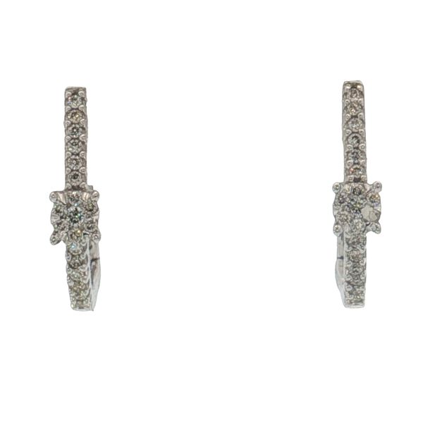 14 Karat White Gold Diamond Hoop Earrings Trinity Jewelers  Pittsburgh, PA