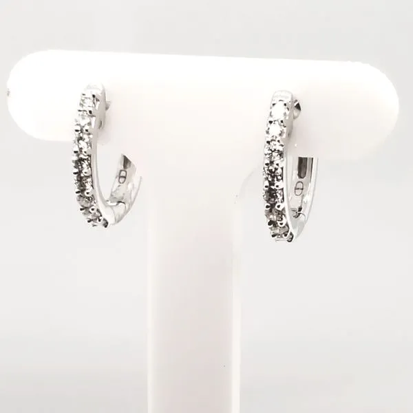 14 Karat White Gold Diamond Hoop Earring Trinity Jewelers  Pittsburgh, PA