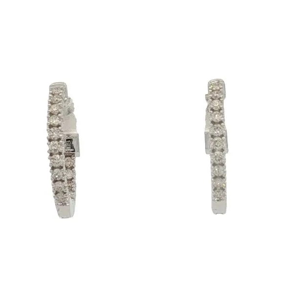 14 Karat White Gold Diamond Hoop Earring Trinity Jewelers  Pittsburgh, PA