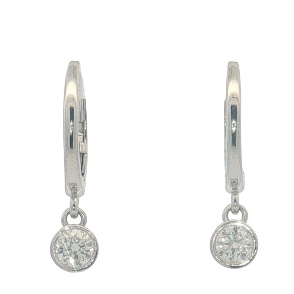 14 Karat White Gold Diamond Dangle Earrings Trinity Jewelers  Pittsburgh, PA