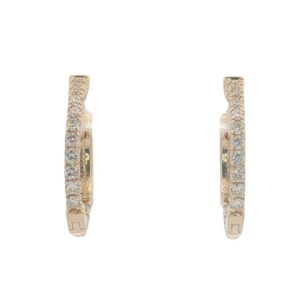14 Karat Yellow Gold Diamond Hoop Earrings Trinity Jewelers  Pittsburgh, PA