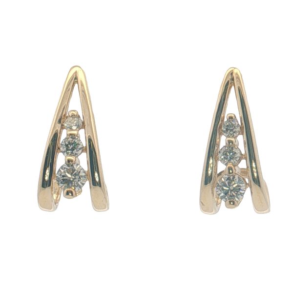 14 Karat Yellow Gold Diamond Earrings Trinity Jewelers  Pittsburgh, PA