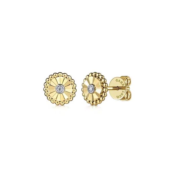 14 Karat Yellow & White Gold Diamond Earrings Trinity Jewelers  Pittsburgh, PA