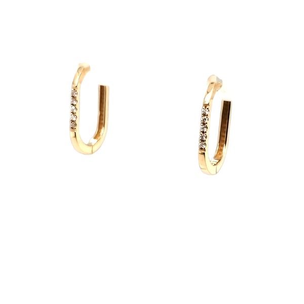 14 Karat Yellow Gold Diamond Hoop Earrings Trinity Jewelers  Pittsburgh, PA