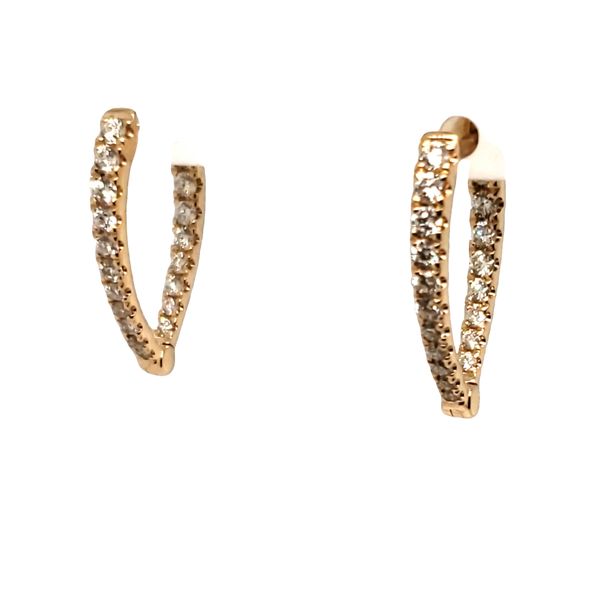 14 Karat Yellow Gold Diamond Hoop Earrings Trinity Jewelers  Pittsburgh, PA