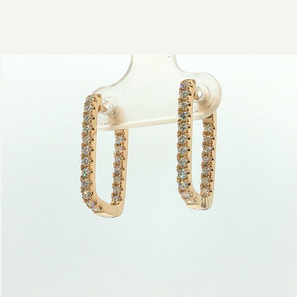 14 Karat Yellow Gold Diamond Hoop Earrings Trinity Jewelers  Pittsburgh, PA