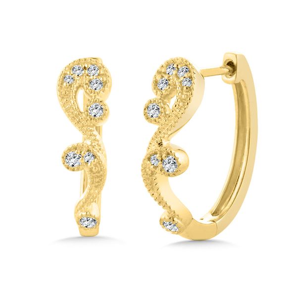 10 Karat Yellow Gold Diamond Vintage Style Earrings Trinity Jewelers  Pittsburgh, PA