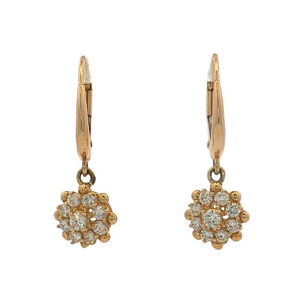14 Karat Yellow Gold Diamond Cluster Earrings Trinity Jewelers  Pittsburgh, PA