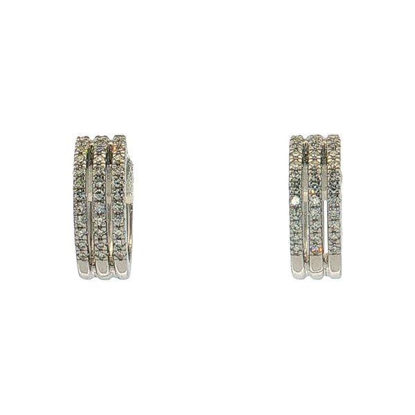 14 Karat White Gold Diamond Hoop Earrings Trinity Jewelers  Pittsburgh, PA