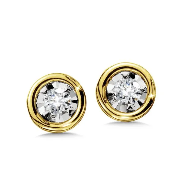 14 Karat Yellow Gold Diamond Earrings Trinity Jewelers  Pittsburgh, PA