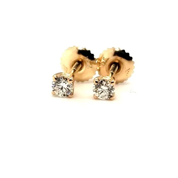 14 Karat Yellow Gold Diamond Stud Earrings Trinity Jewelers  Pittsburgh, PA