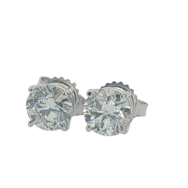 14 Karat White Gold 4 Prong Diamond Stud Earrings Trinity Jewelers  Pittsburgh, PA