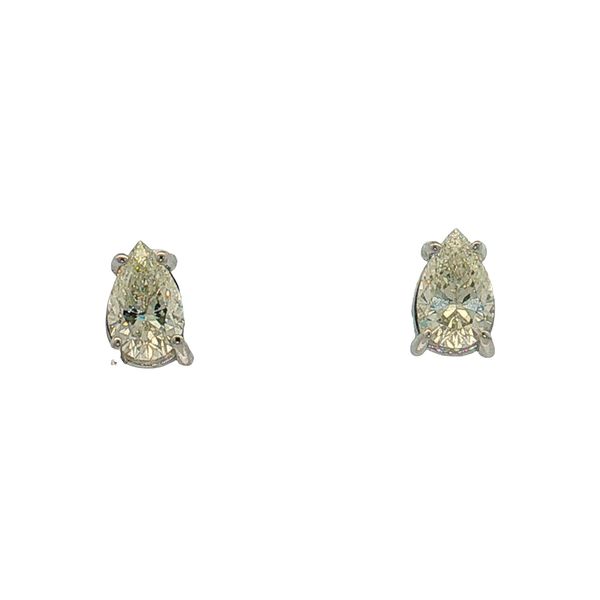 14 Karat White Gold Pear Diamond Stud Earrings Trinity Jewelers  Pittsburgh, PA