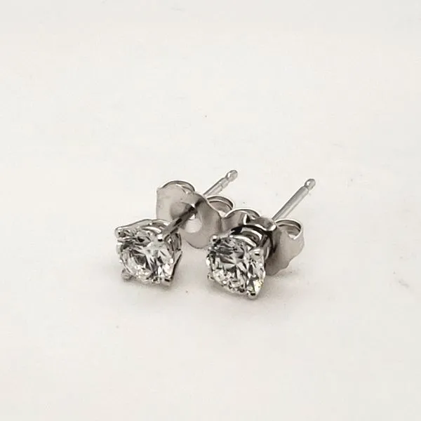 14 Karat White Gold Lab Grown Diamond Stud Earrings Trinity Jewelers  Pittsburgh, PA