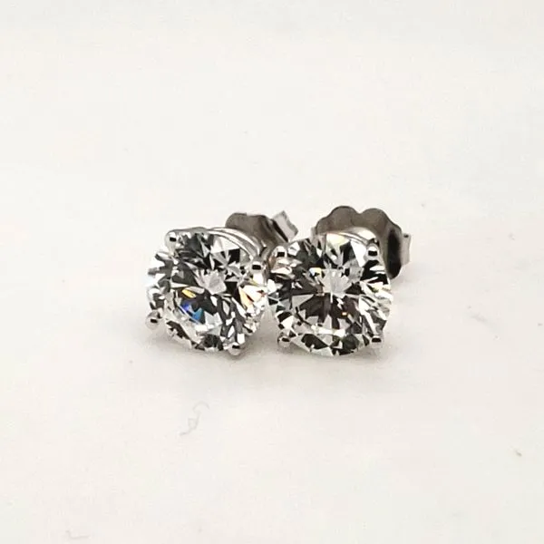 14 Karat White Gold Lab Grown Diamond Stud Earrings Trinity Jewelers  Pittsburgh, PA