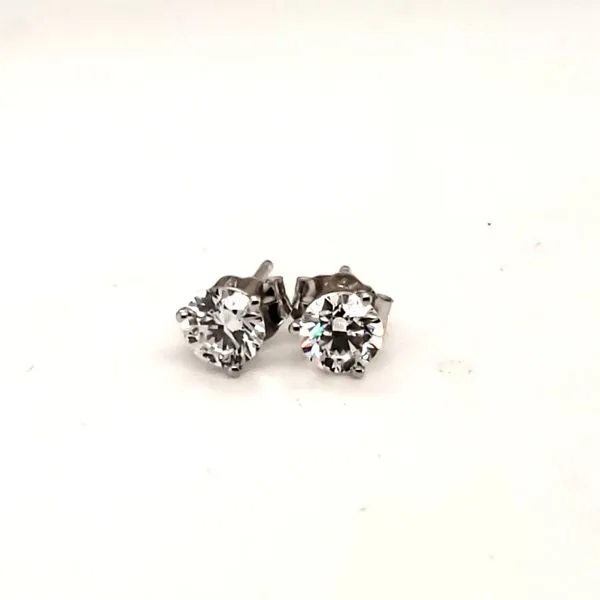 14 Karat White Gold Lab Grown Diamond Earrings Trinity Jewelers  Pittsburgh, PA