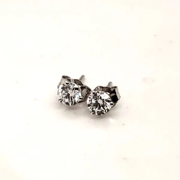 14 Karat White Gold Lab Grown Diamond Earrings Trinity Jewelers  Pittsburgh, PA
