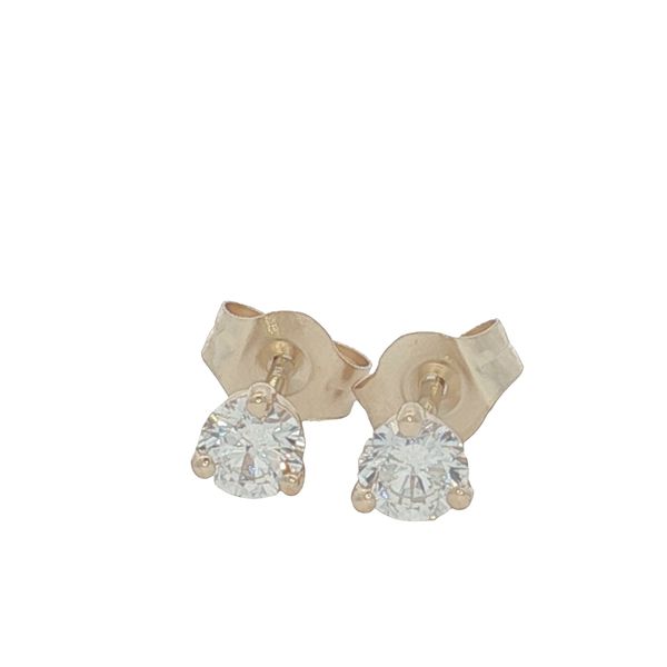 14 Karat Yellow Gold Lab Grown Round Diamond Stud Earrings Trinity Jewelers  Pittsburgh, PA