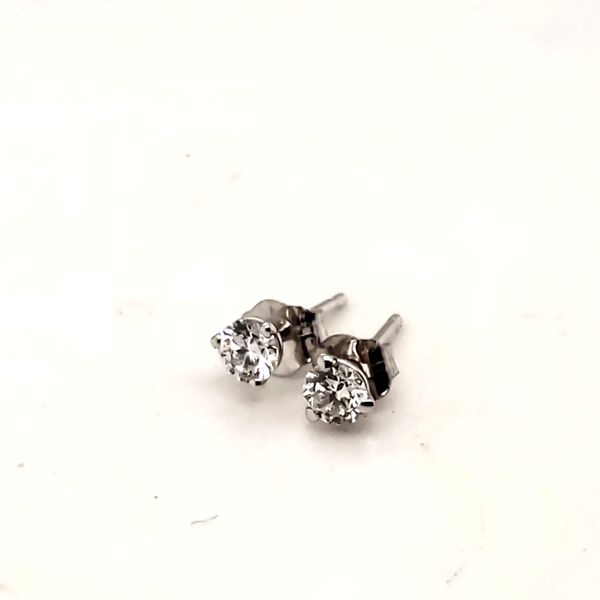 14 Karat White Gold Lab Grown Diamond Earrings Trinity Jewelers  Pittsburgh, PA