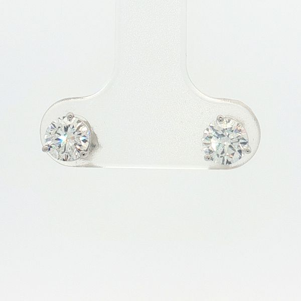14 Karat White Gold 1.00ctw Lab Grown Diamond Stud Earrings Trinity Jewelers  Pittsburgh, PA