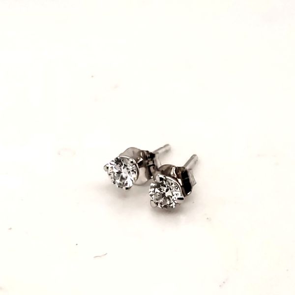 14 Karat White Gold Lab Grown Diamond Earrings Trinity Jewelers  Pittsburgh, PA
