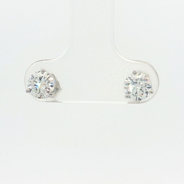 14 Karat White Gold 1.00ctw Lab Grown Diamond Stud Earrings Trinity Jewelers  Pittsburgh, PA