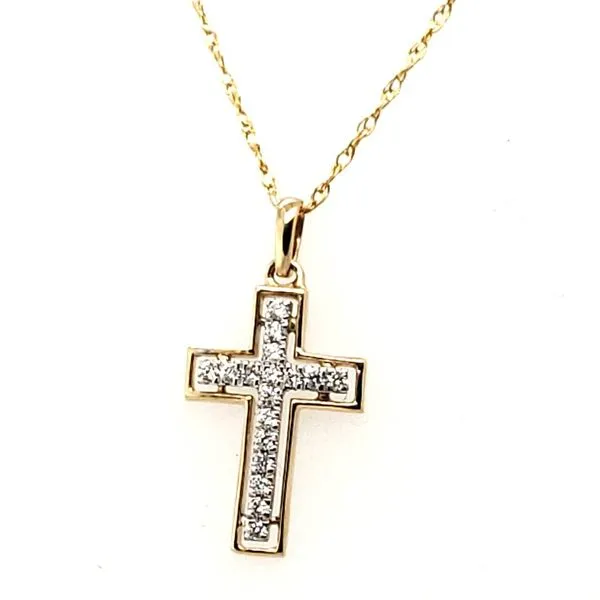 14 Karat Yellow Gold & Rhodium Diamond Pendant Trinity Jewelers  Pittsburgh, PA