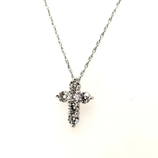 14 Karat White Gold Diamond Cross Pendant Trinity Jewelers  Pittsburgh, PA