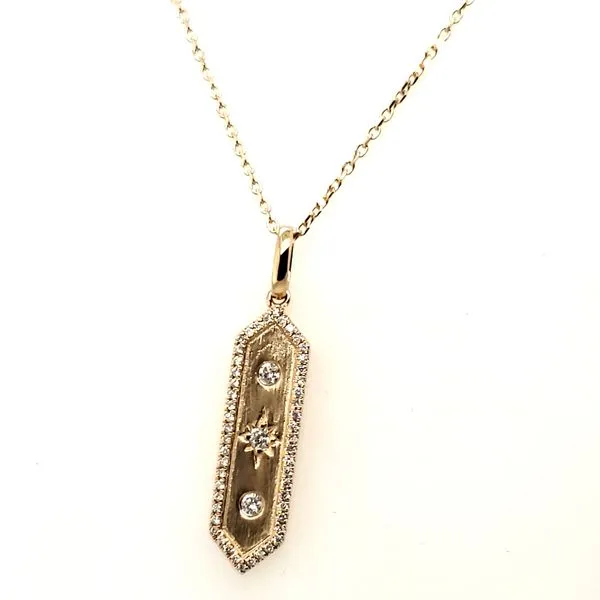 14 Karat Yellow Gold Diamond Bar Pendant Trinity Jewelers  Pittsburgh, PA