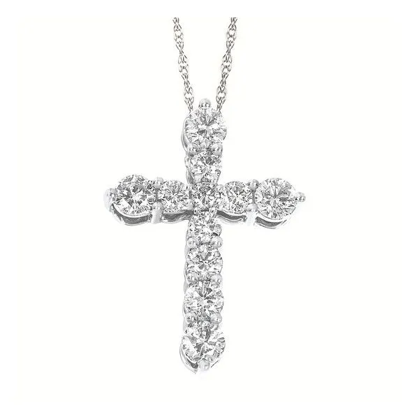 14 Karat White Gold Diamond Cross Pendant Trinity Jewelers  Pittsburgh, PA