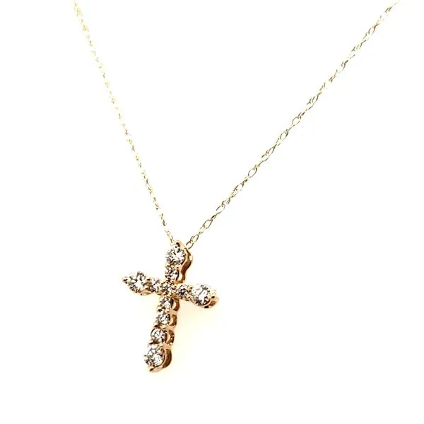 14 Karat Yellow Gold Diamond Cross Pendant Trinity Jewelers  Pittsburgh, PA