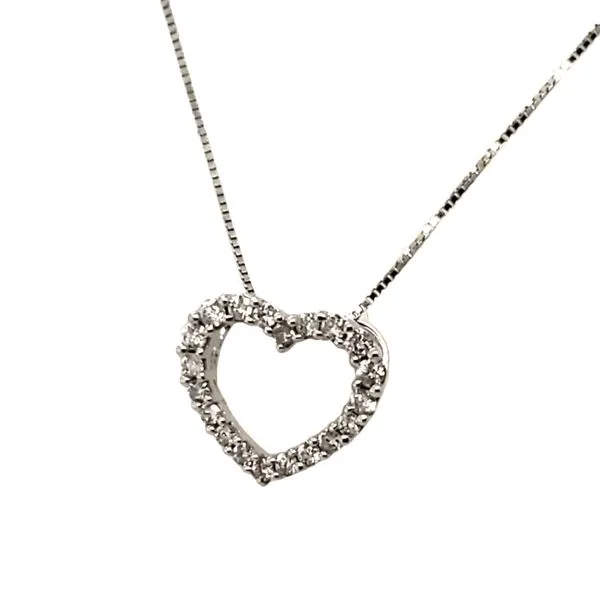 10 Karat White Gold Diamond Heart Pendant Trinity Jewelers  Pittsburgh, PA