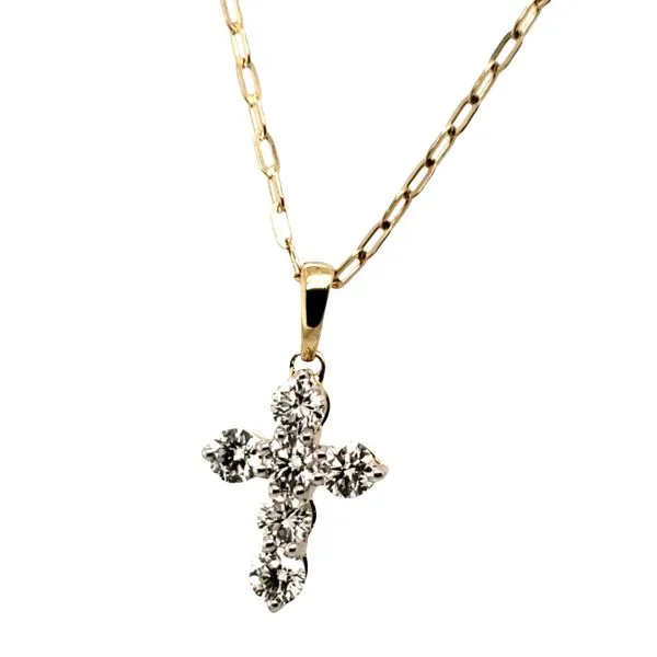14 Karat Yellow Gold Diamon Cross Pendant Trinity Jewelers  Pittsburgh, PA