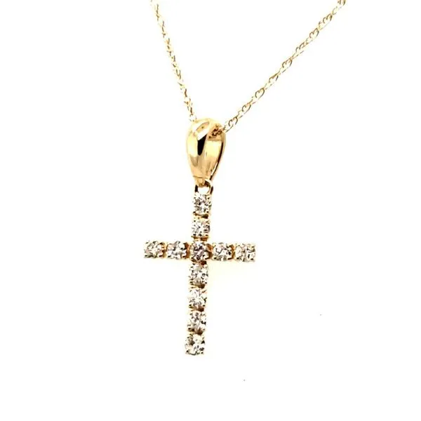 14 Karat Yellow Gold Diamond Cross Pendant Trinity Jewelers  Pittsburgh, PA