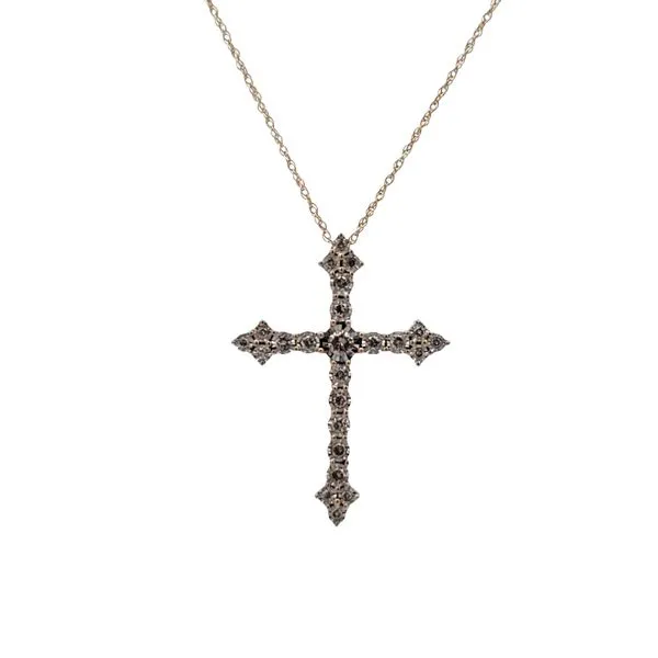 14 Karat Yellow Gold Diamond Cross Pendant Trinity Jewelers  Pittsburgh, PA