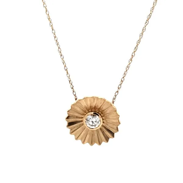 14 Karat Yellow Gold Diamond Flower Pendant Trinity Jewelers  Pittsburgh, PA