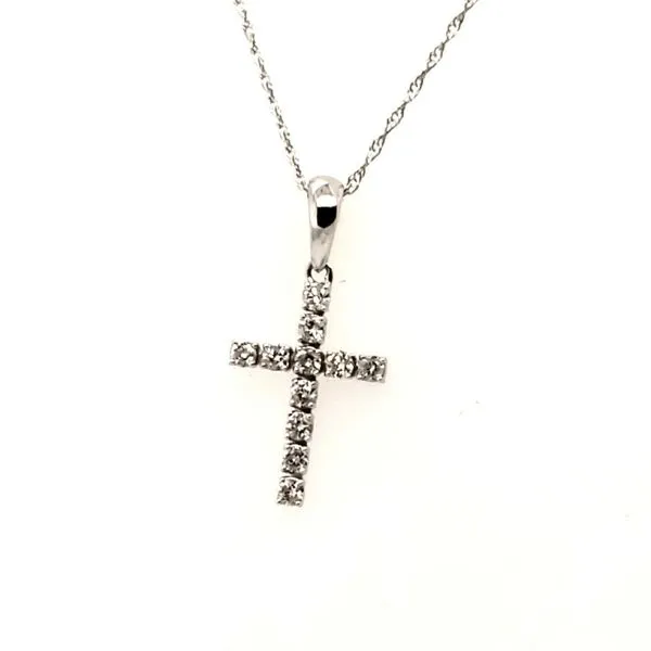 14 Karat White Gold Diamond Cross Pendant Trinity Jewelers  Pittsburgh, PA