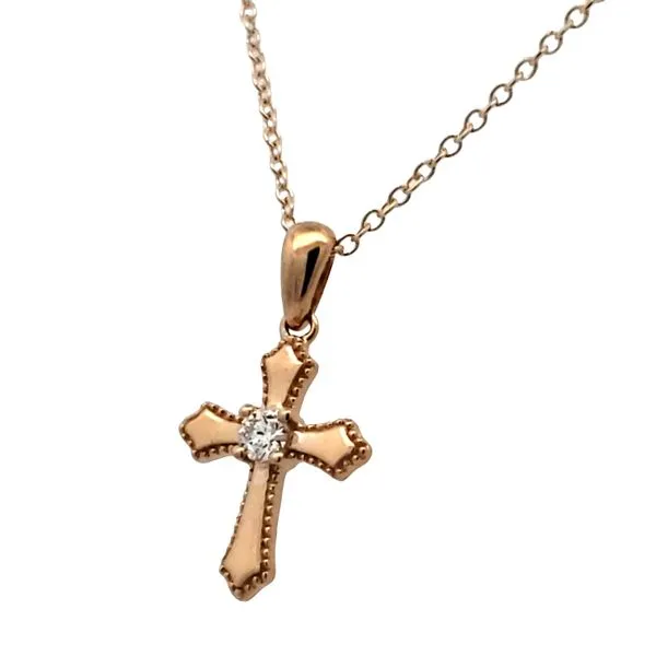 14 Karat Yellow Gold Diamond Cross Pendant Trinity Jewelers  Pittsburgh, PA